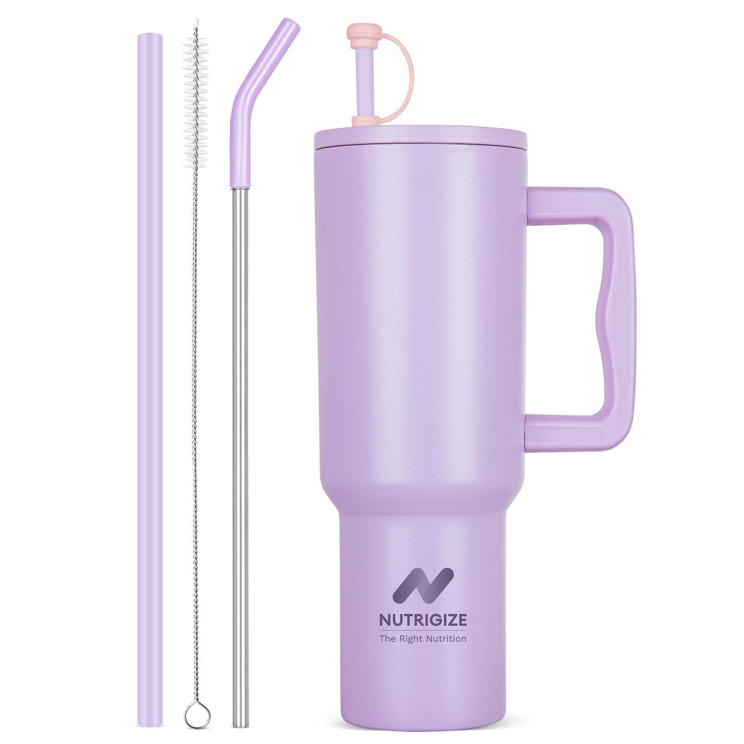 Nutrigize Stainless Steel Tumbler with Straw & Cleaner (Hot & Cold), 1200 ml