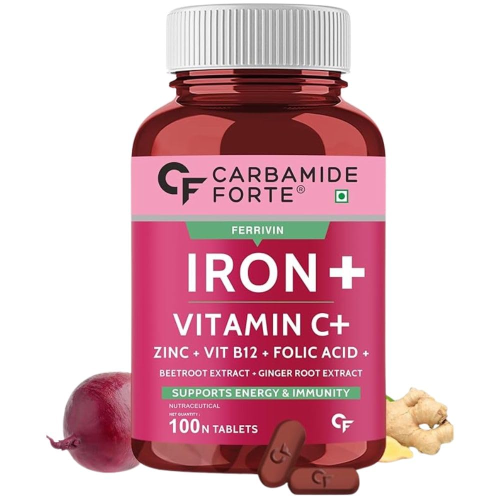 Carbamide Forte Iron Folic acid tablets for men and women, 100 tablets