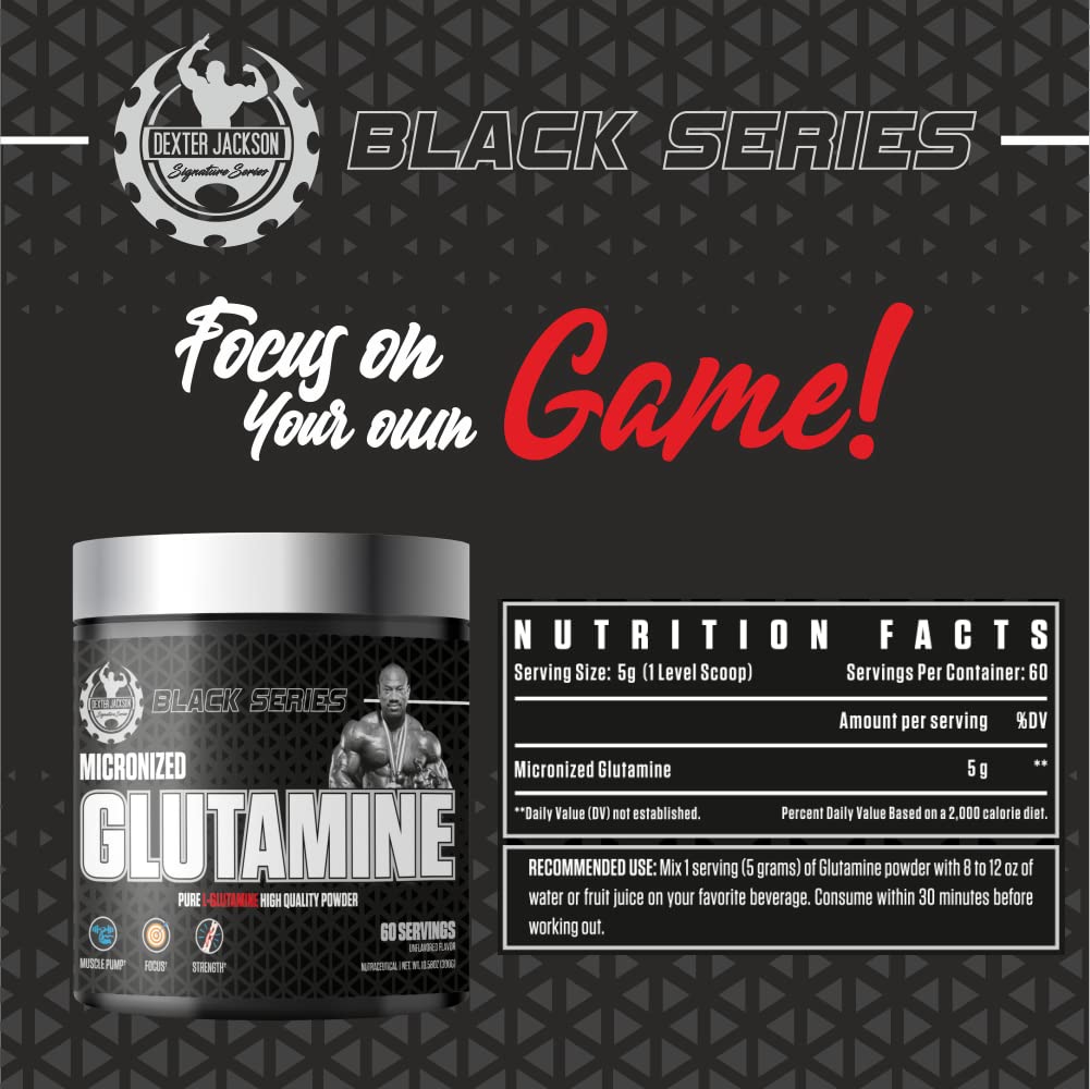 Dexter Jackson Black Micronized Glutamine, 60 Servings, 300gm
