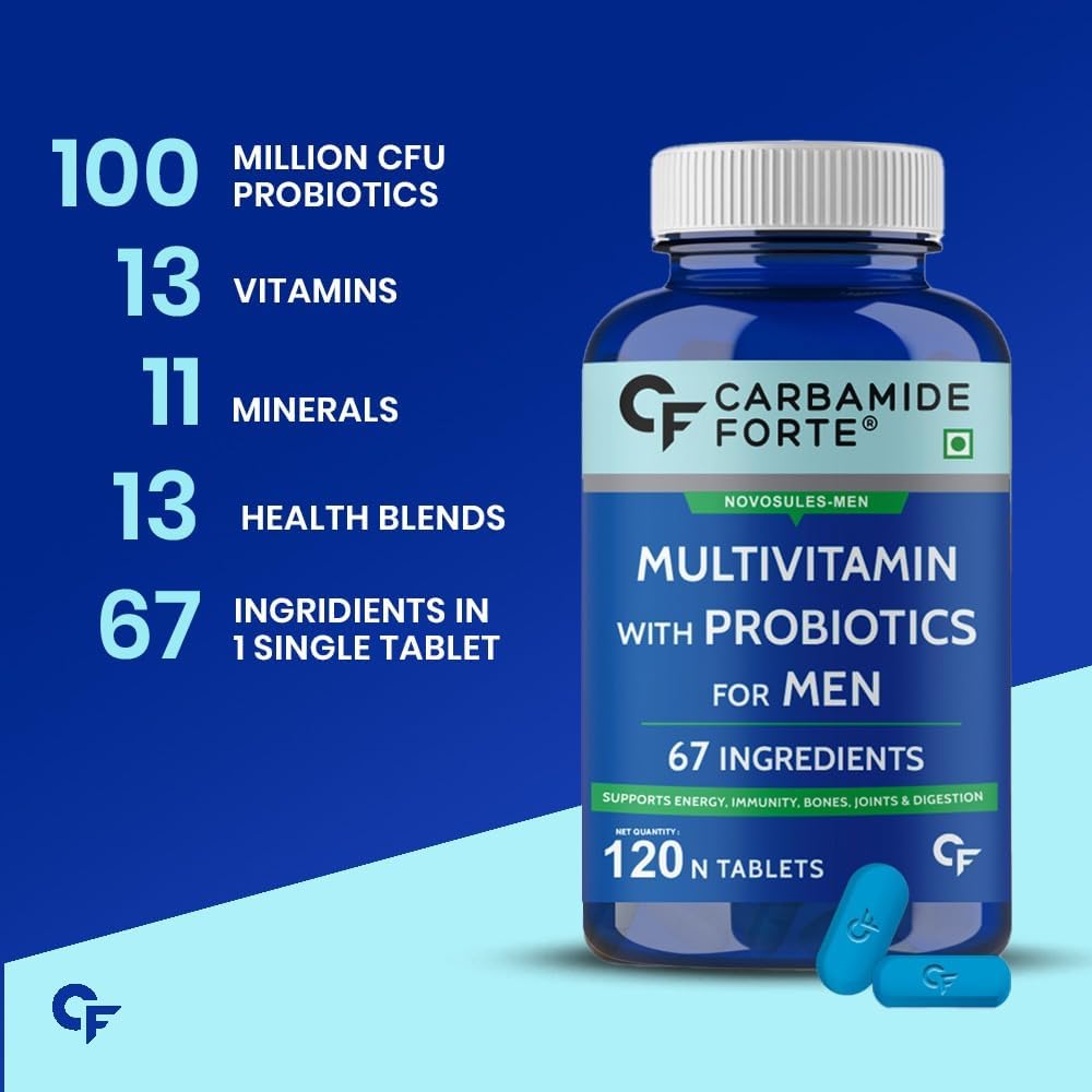 Carbamide Forte Multivitamin with probiotics tablets for Men, 120 tablets