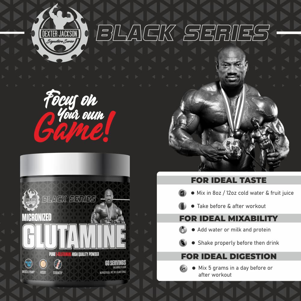 Dexter Jackson Black Micronized Glutamine, 60 Servings, 300gm