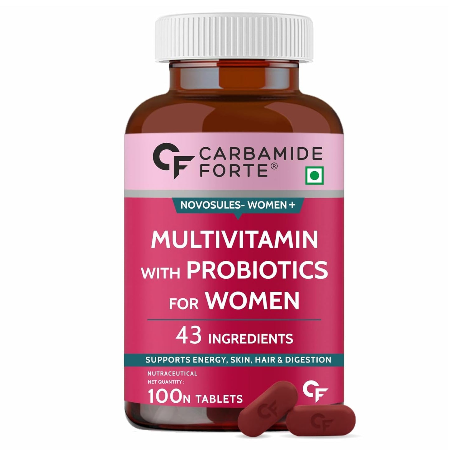 Carbamide Forte Multivitamin with probiotics tablets for Women, 100 tablets