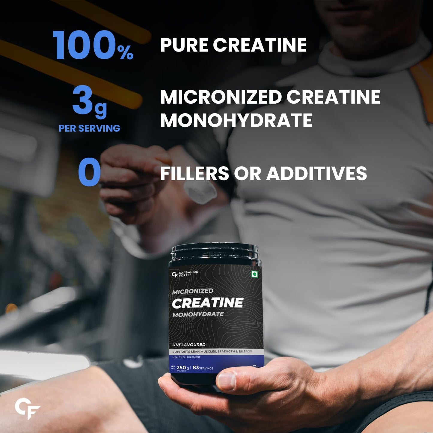 Carbamide Forte Creatine Monohydrate Unflavoured 250gm, 83 servings
