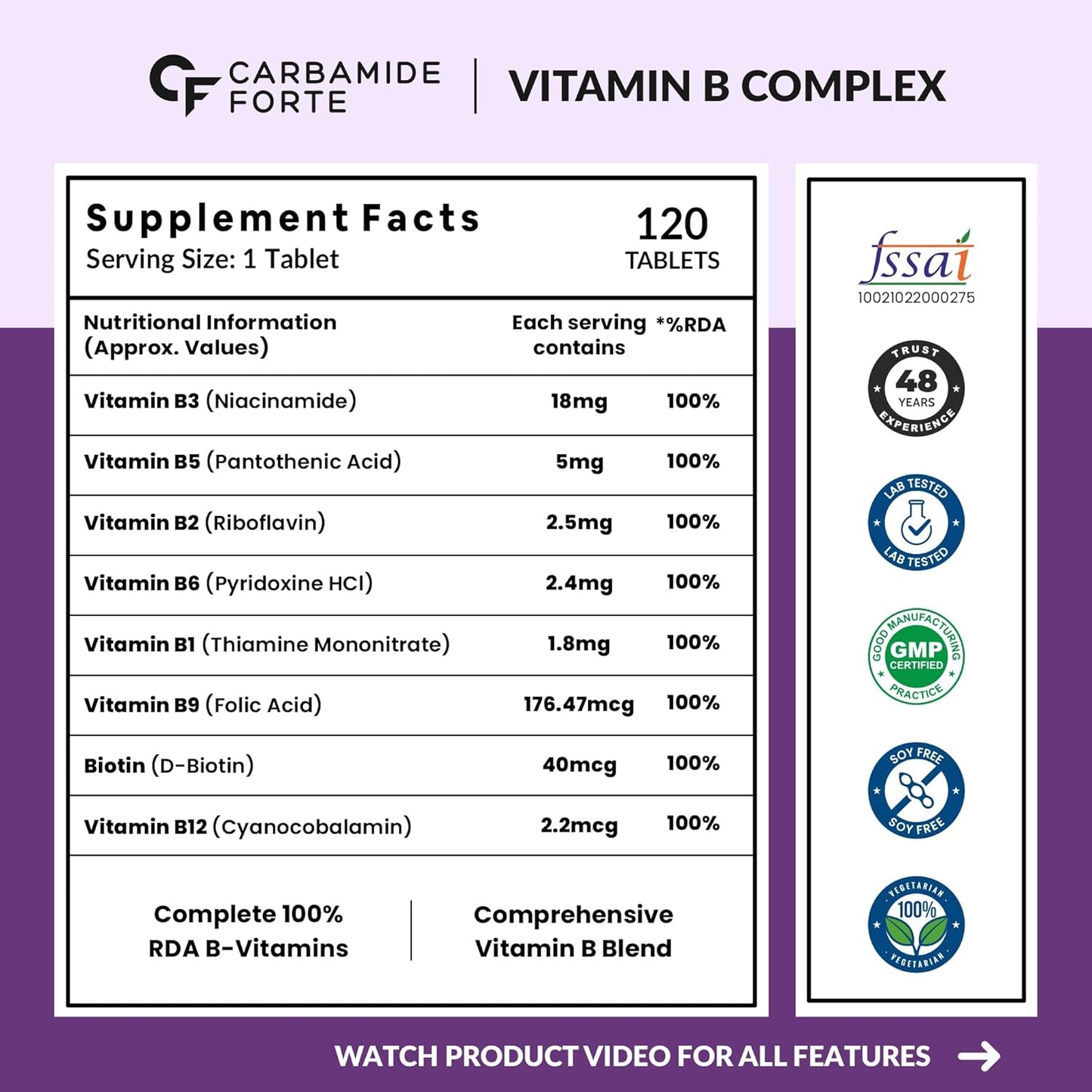 Carbamide Forte Vitamin B-Complex, 120 tablets