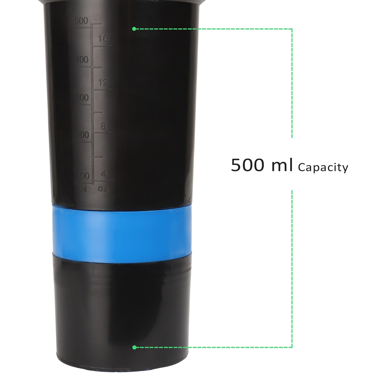 Nutrigize Protein Shaker bottle with 2 extra storage compartment (600 ml)