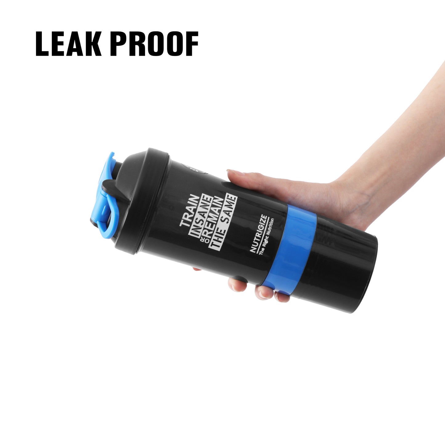 Nutrigize Protein Shaker bottle with 2 extra storage compartment (600 ml)