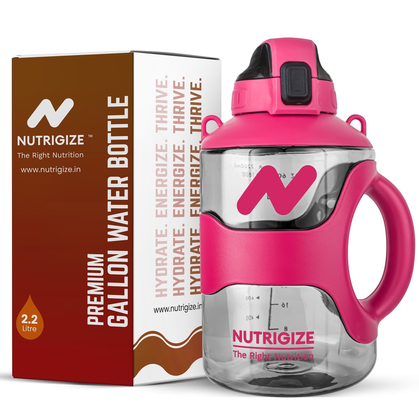 Sports Gallon Water Bottle 2.2 Litre | BPA Free Leak Proof Gym Gallon Water Bottle for Men & Women