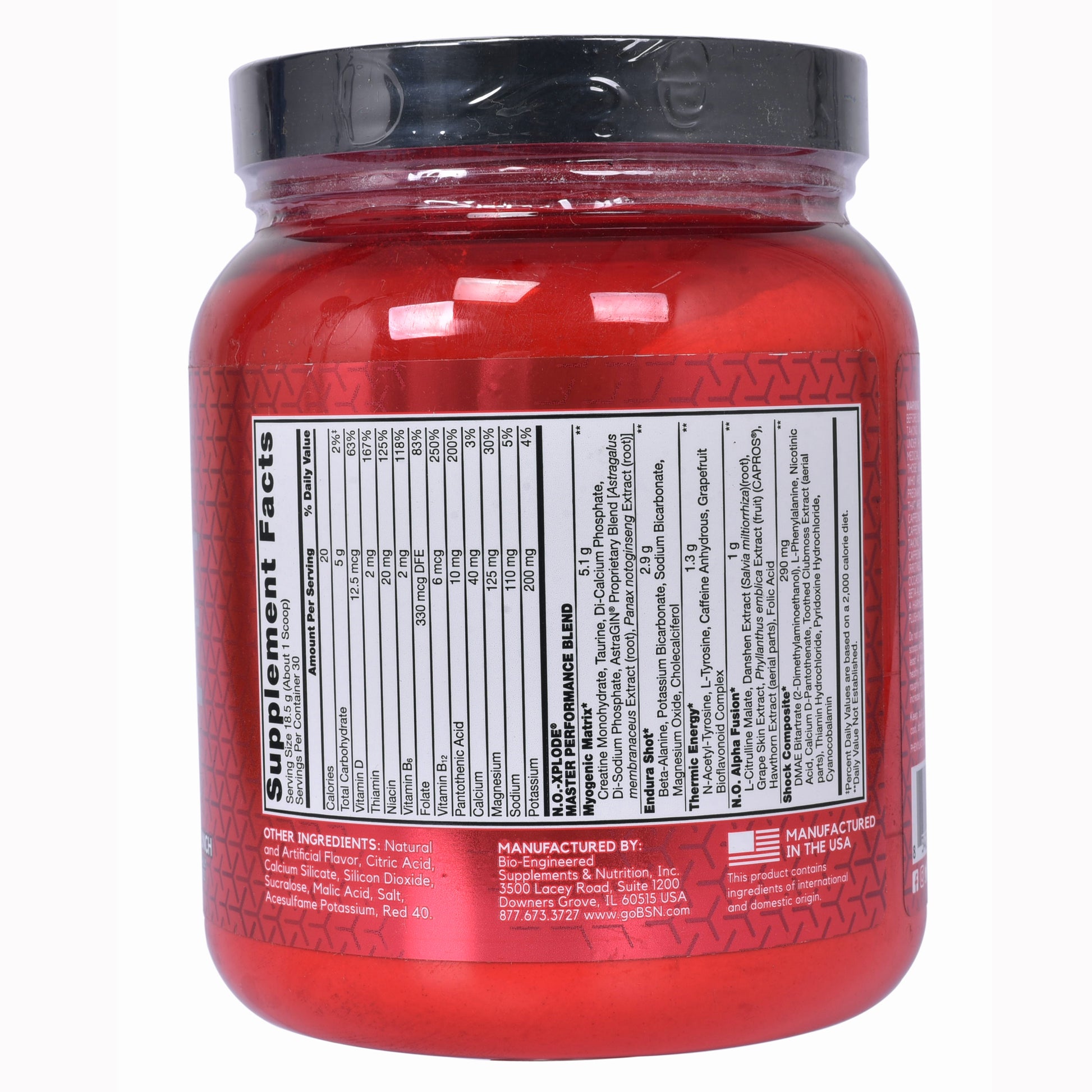 BSN NO Xplode 30 servings Supplement Facts