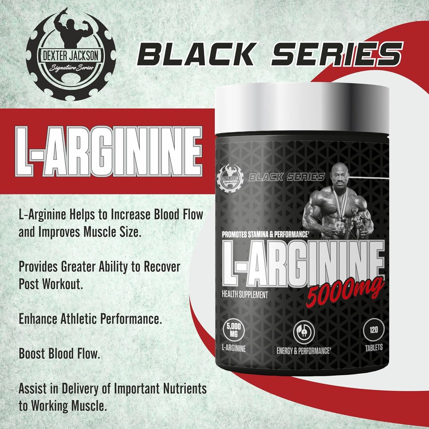 Dexter Jackson Black Series L-Arginine 5000 Mg 120 Tablets