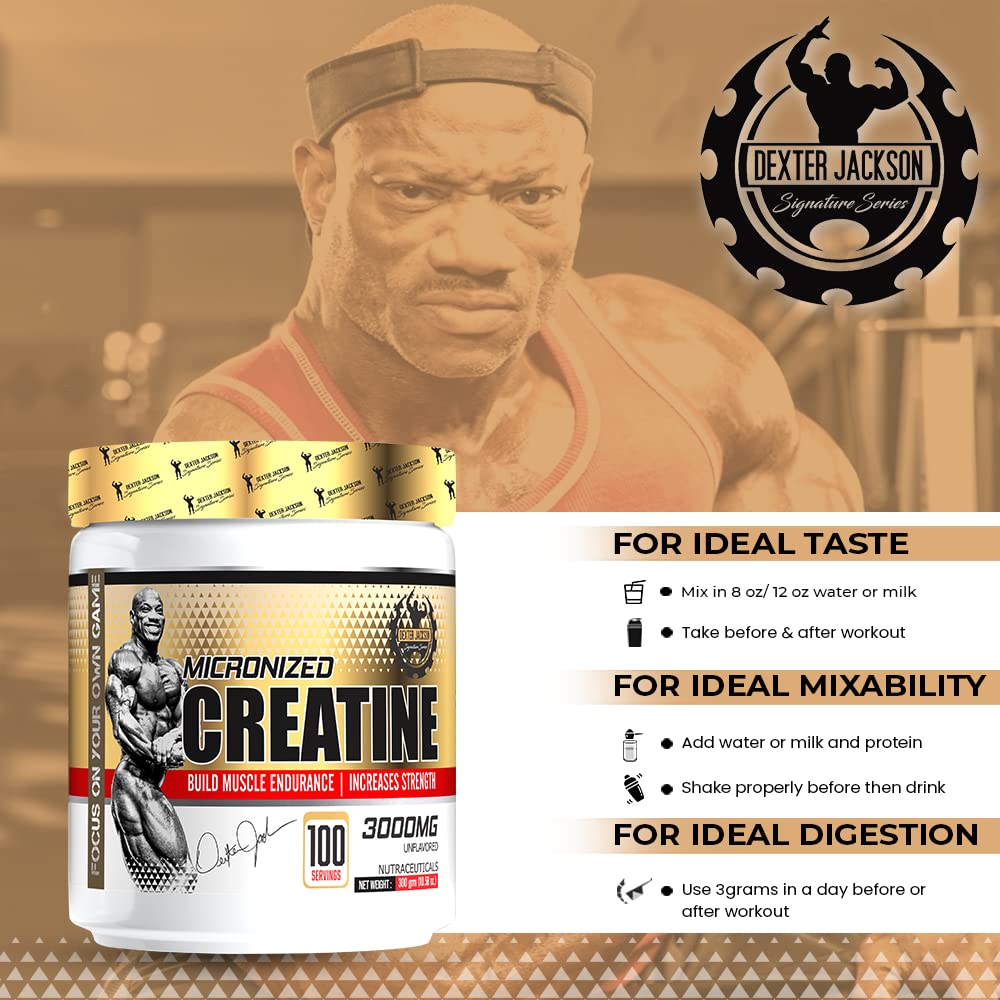 Dexter Jackson Micronized Creatine, 300gm, 100 servings