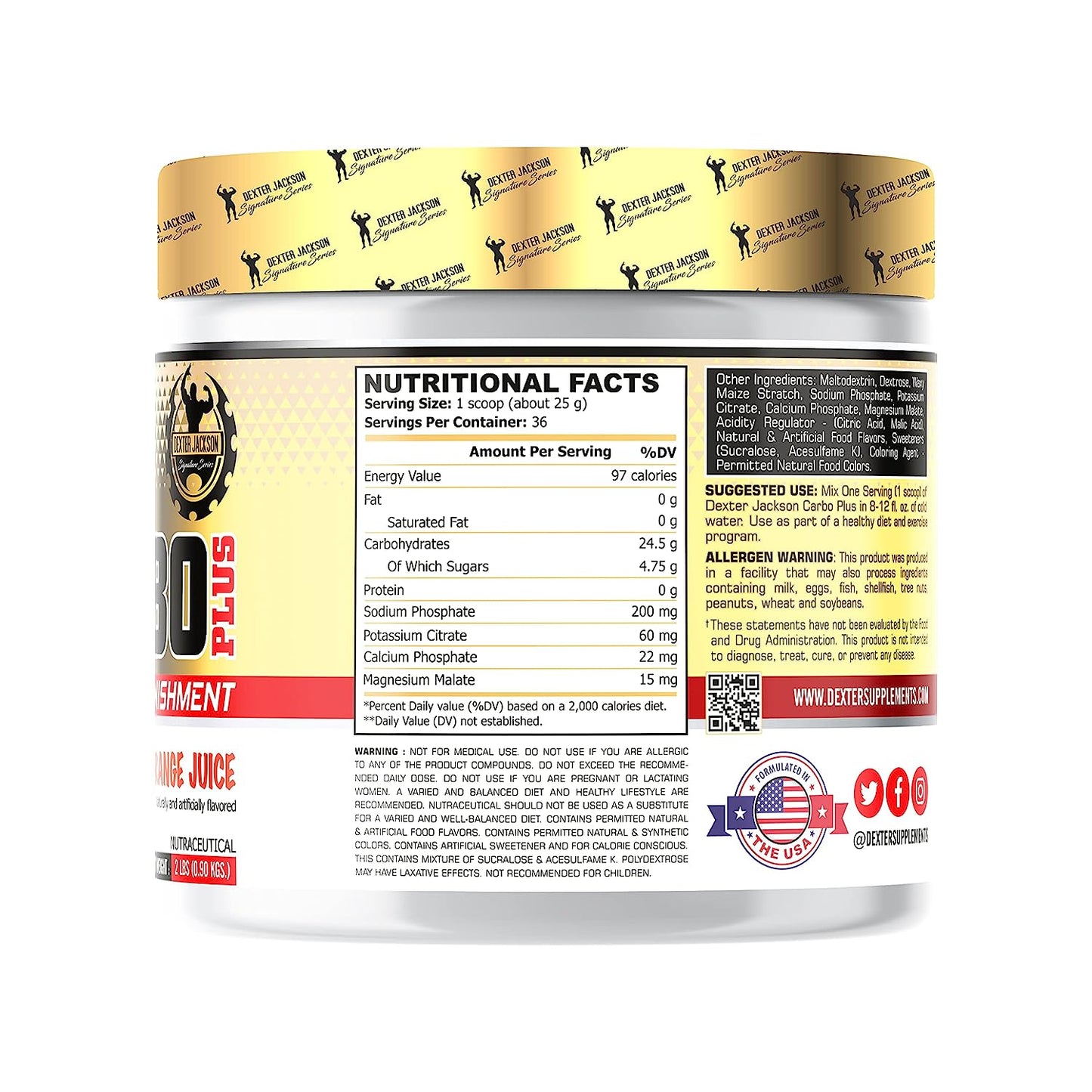 Dexter jackson Carbo Plus, Orange Juice flavor