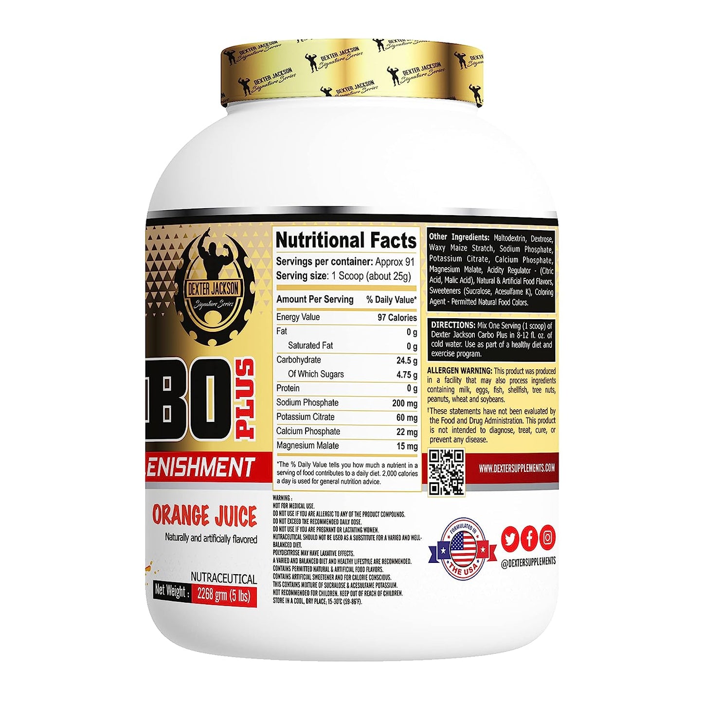 Dexter jackson Carbo Plus, Orange Juice flavor