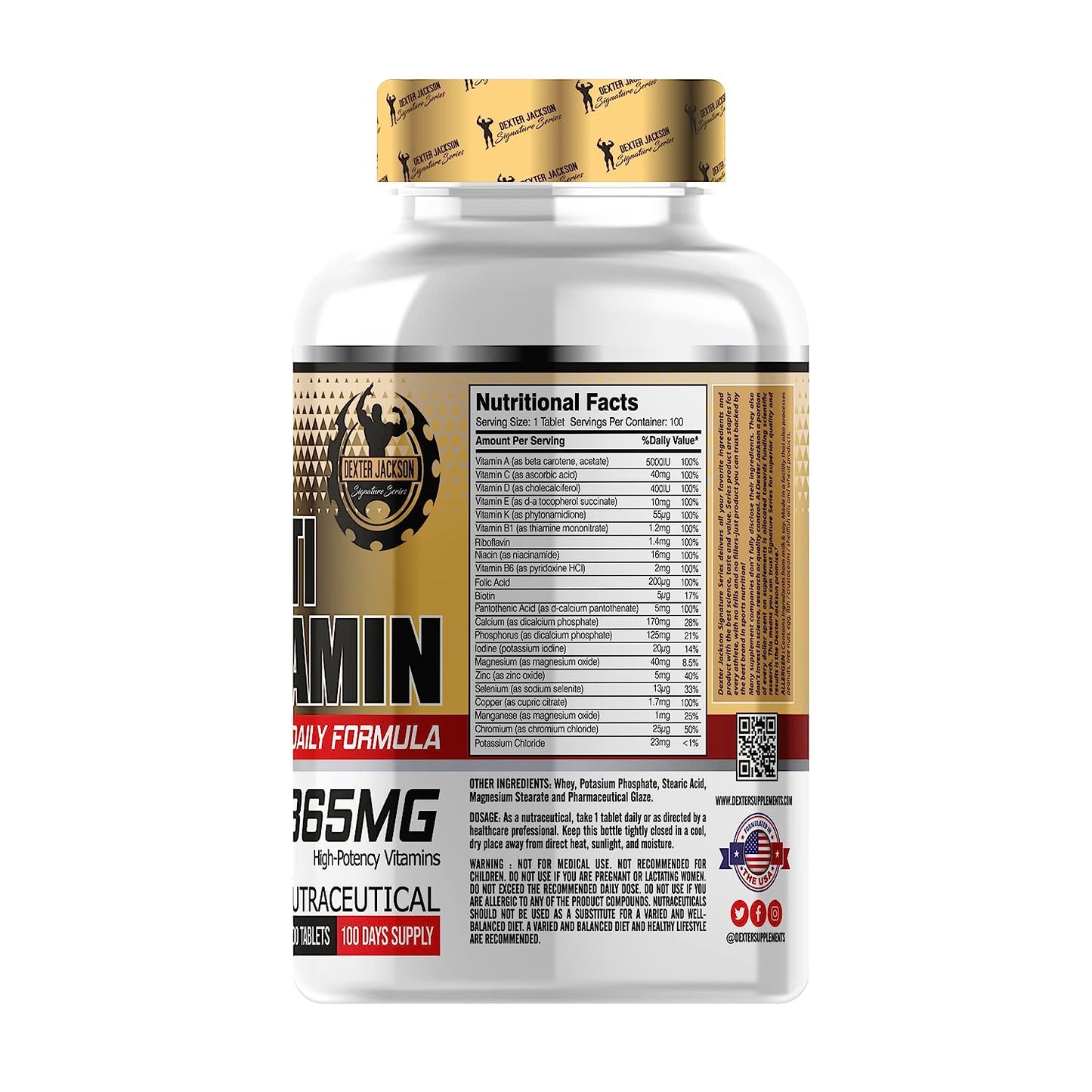 Dexter Jackson Gold Series Multivitamin, 100 Tablets