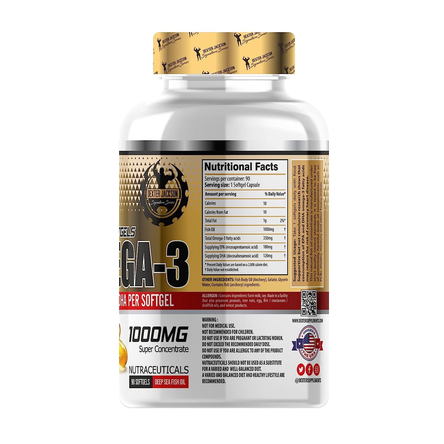 Dexter Jackson Omega-3 1000Mg, 90 Softgels