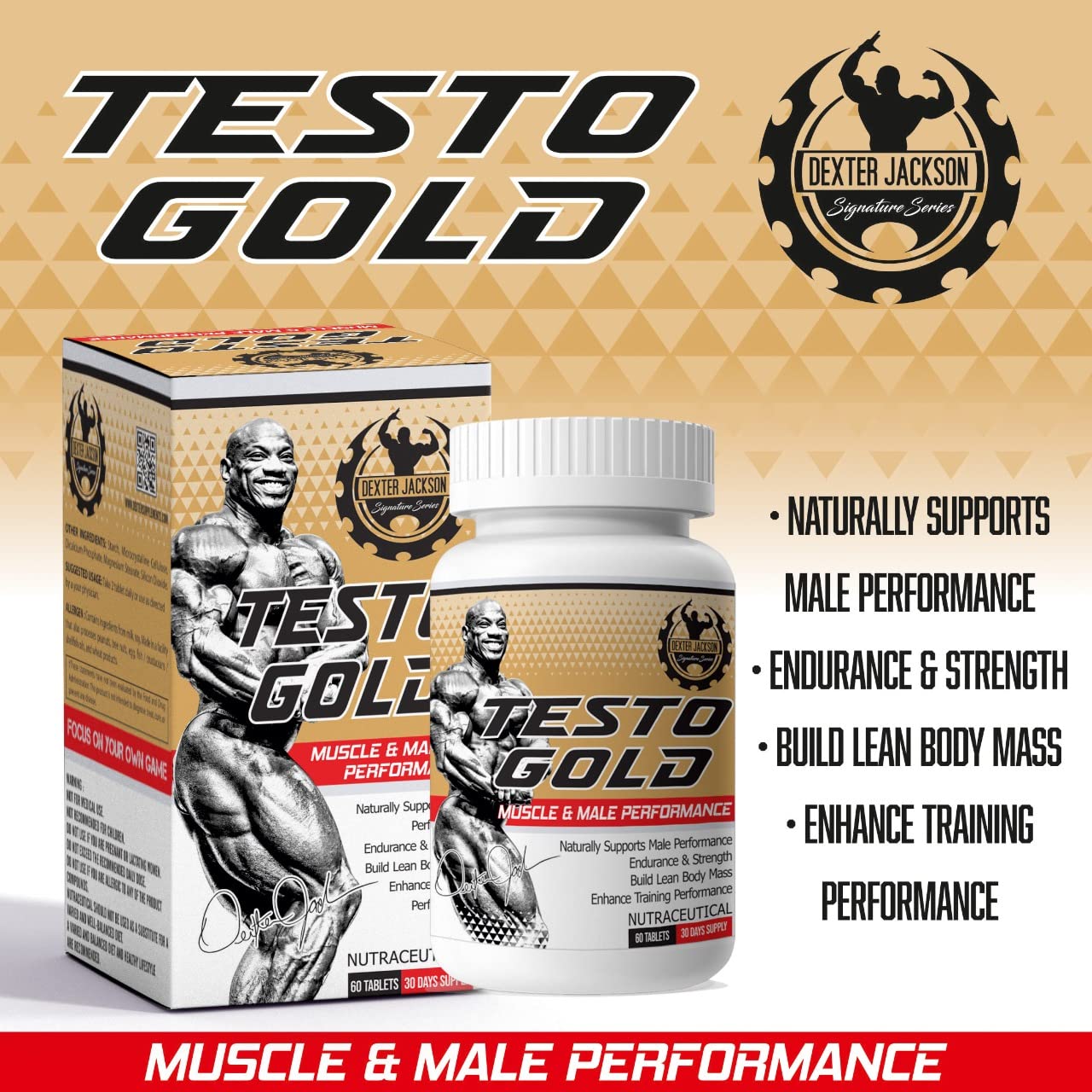 Dexter Jackson Testo Gold, 60 tablets - Dexter Jackson - DJ_Testo_60