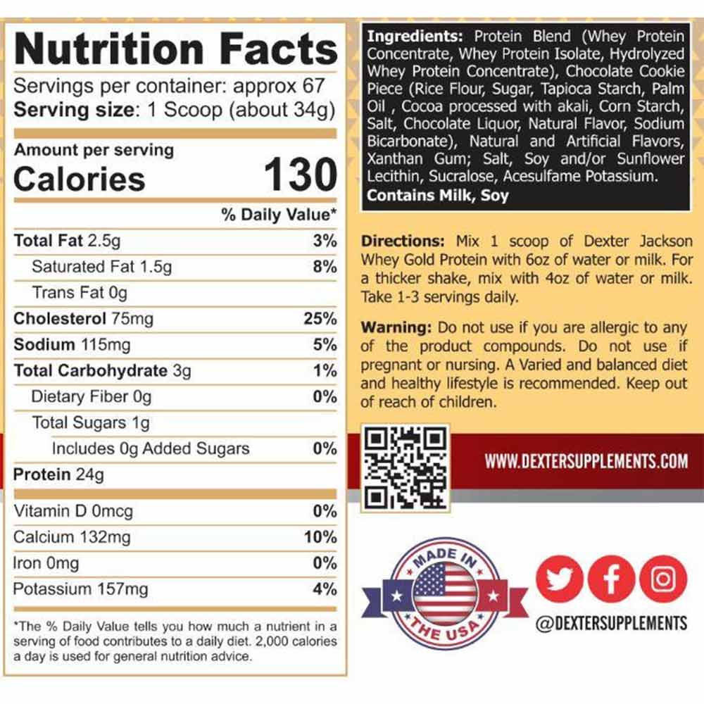 Dexter Jackson Isolate and Hydrolyzed Whey Protein blend Whey Gold, 2.27 kg, 5 lb