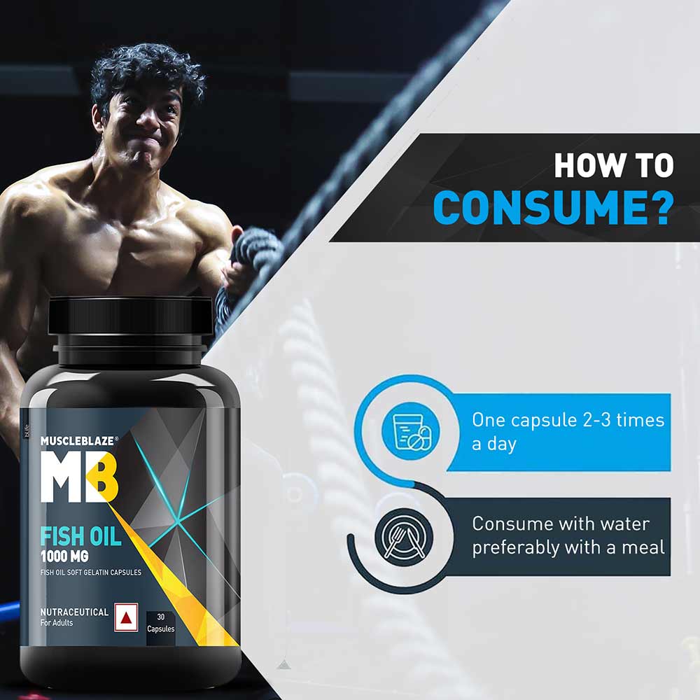 MuscleBlaze Omega 3 Fish Oil (1000 mg), 30 capsules