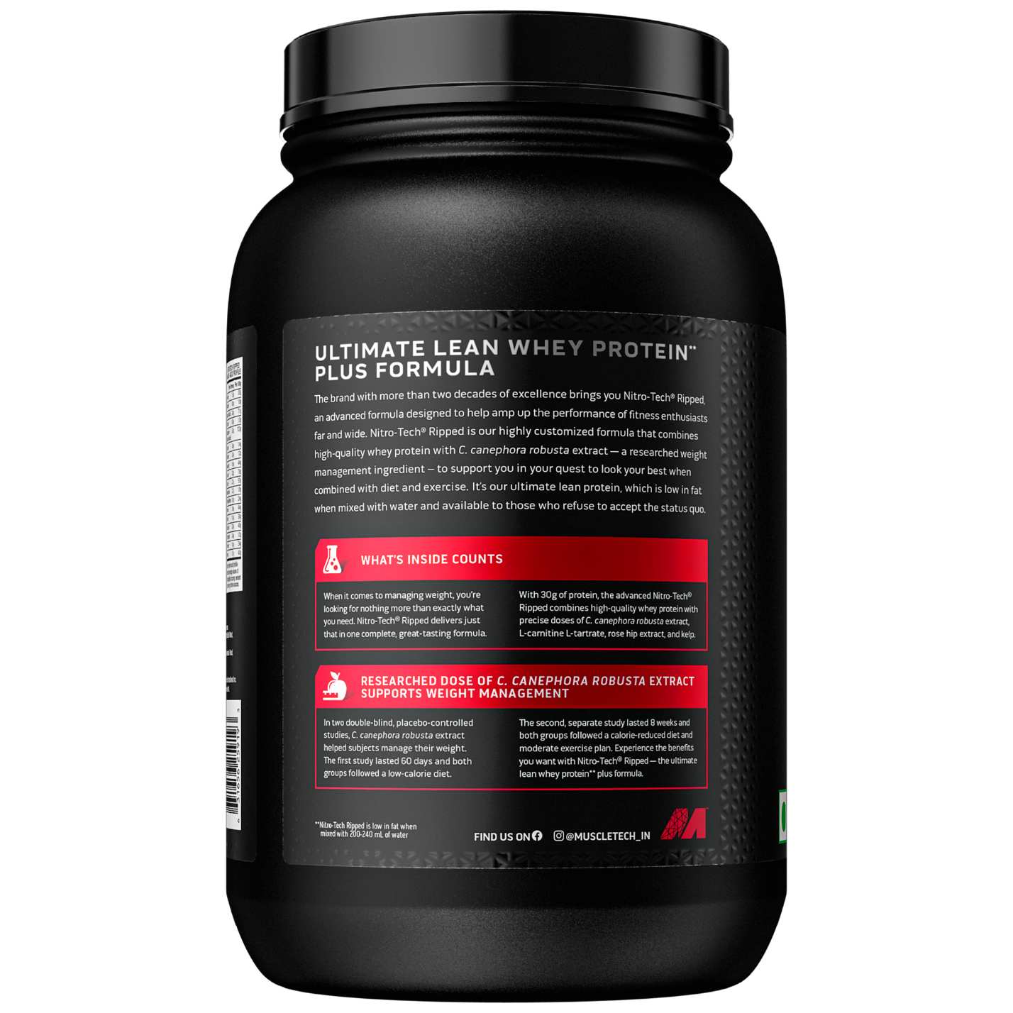 Muscletech Nitrotech Ripped Protein Powder, 907gm