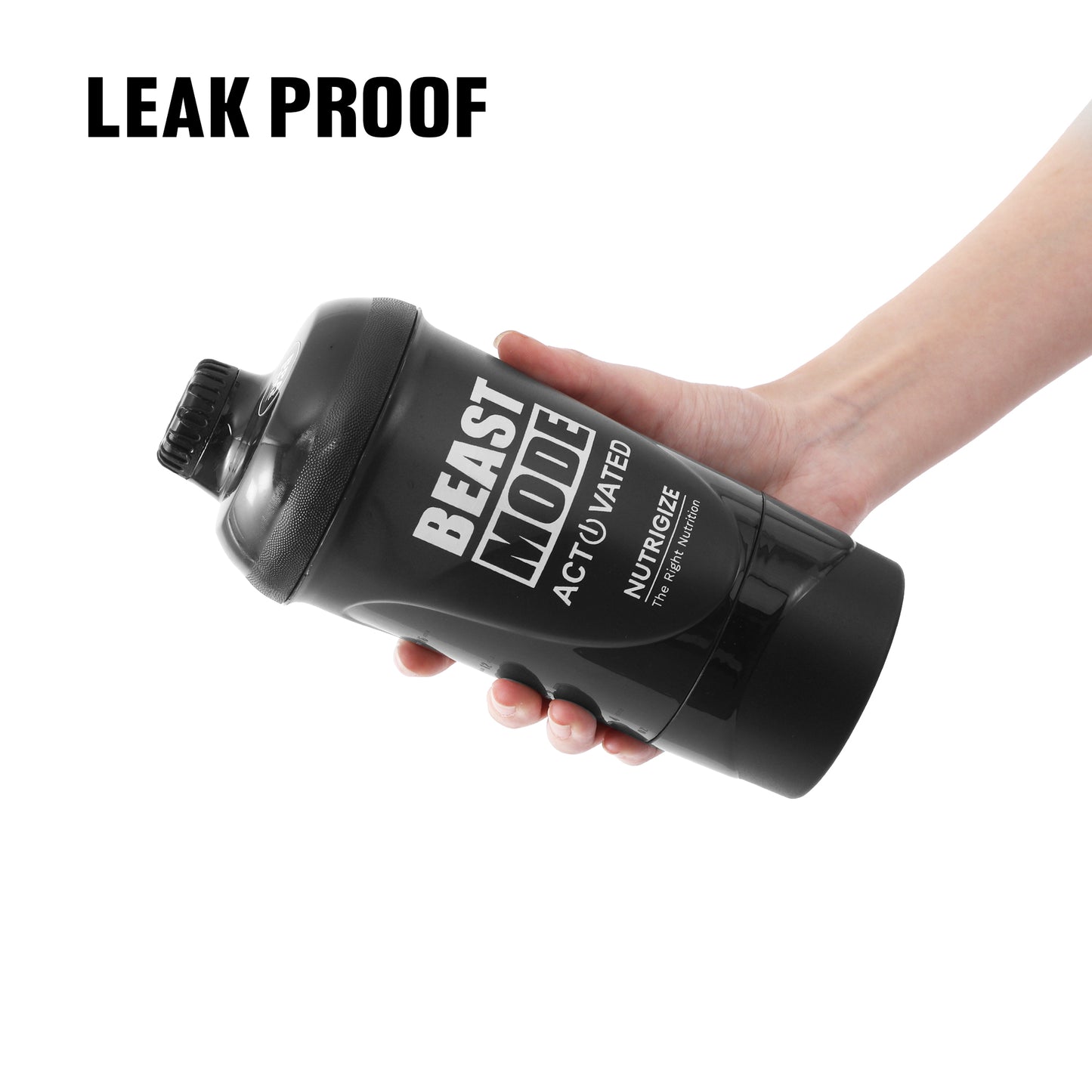 Nutrigize Screw cap with compartment, Leakproof Protein Shaker 600ml