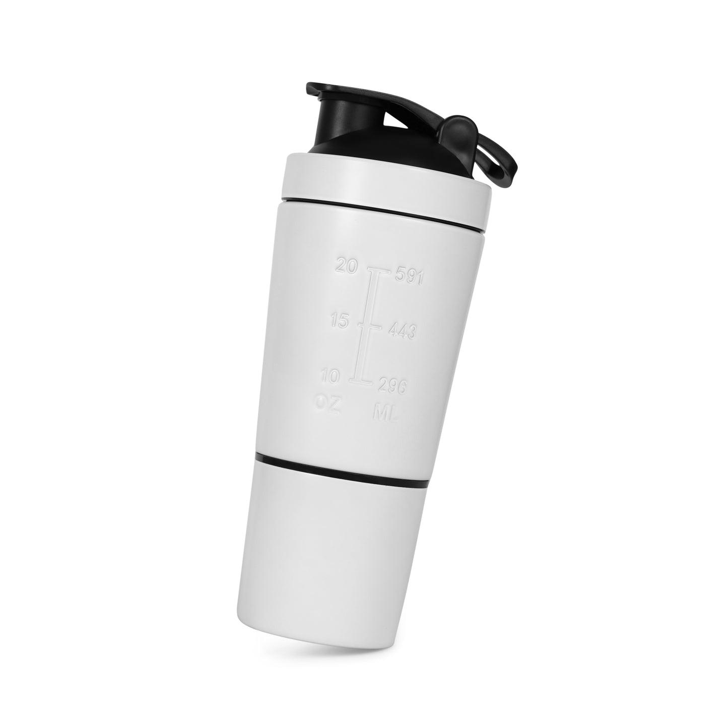 Nutrigize Stainless Steel Shaker Bottle, Protein Shaker with Extra Compartment for storage, 590 ml