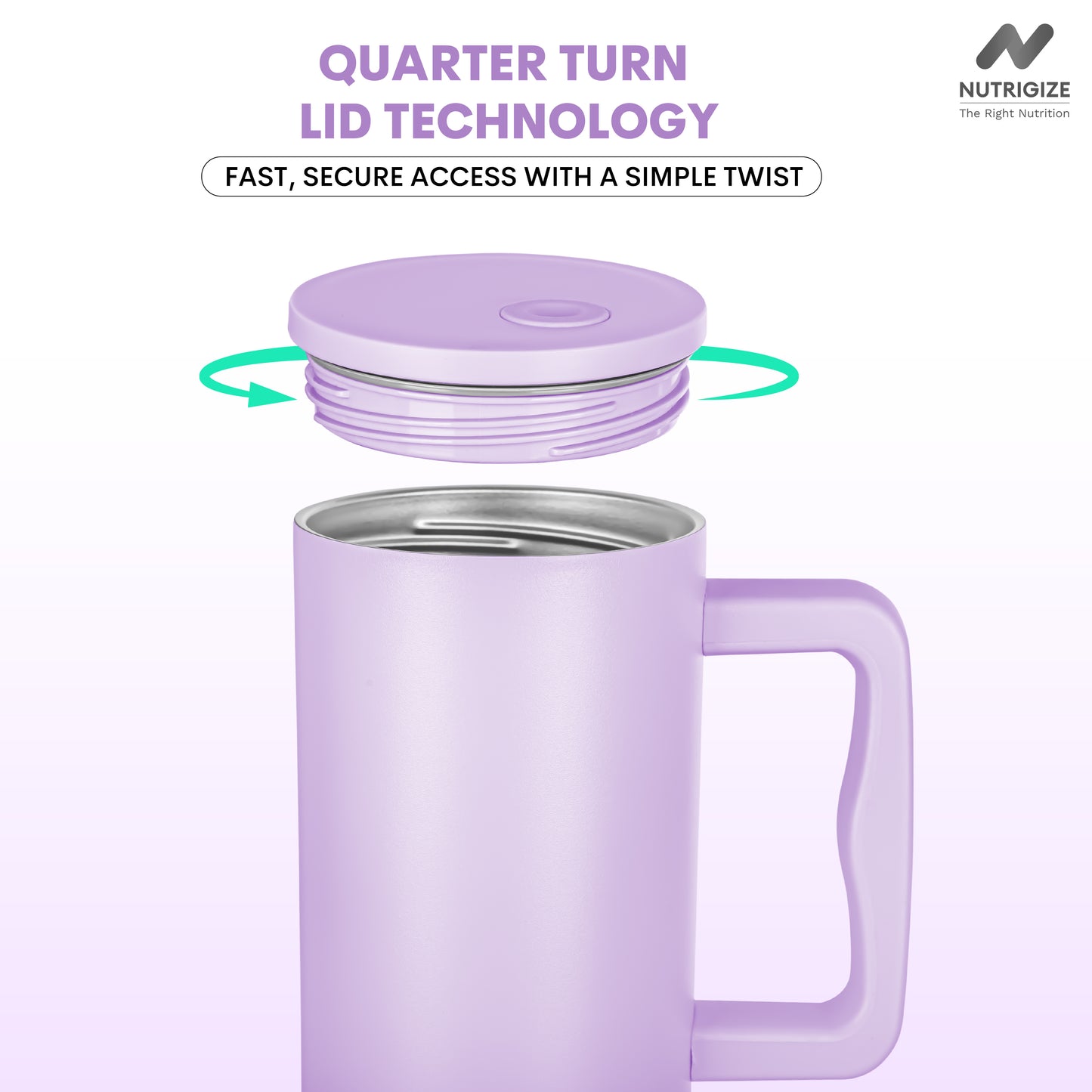 Nutrigize Stainless Steel Tumbler with Straw & Cleaner (Hot & Cold), 1200 ml