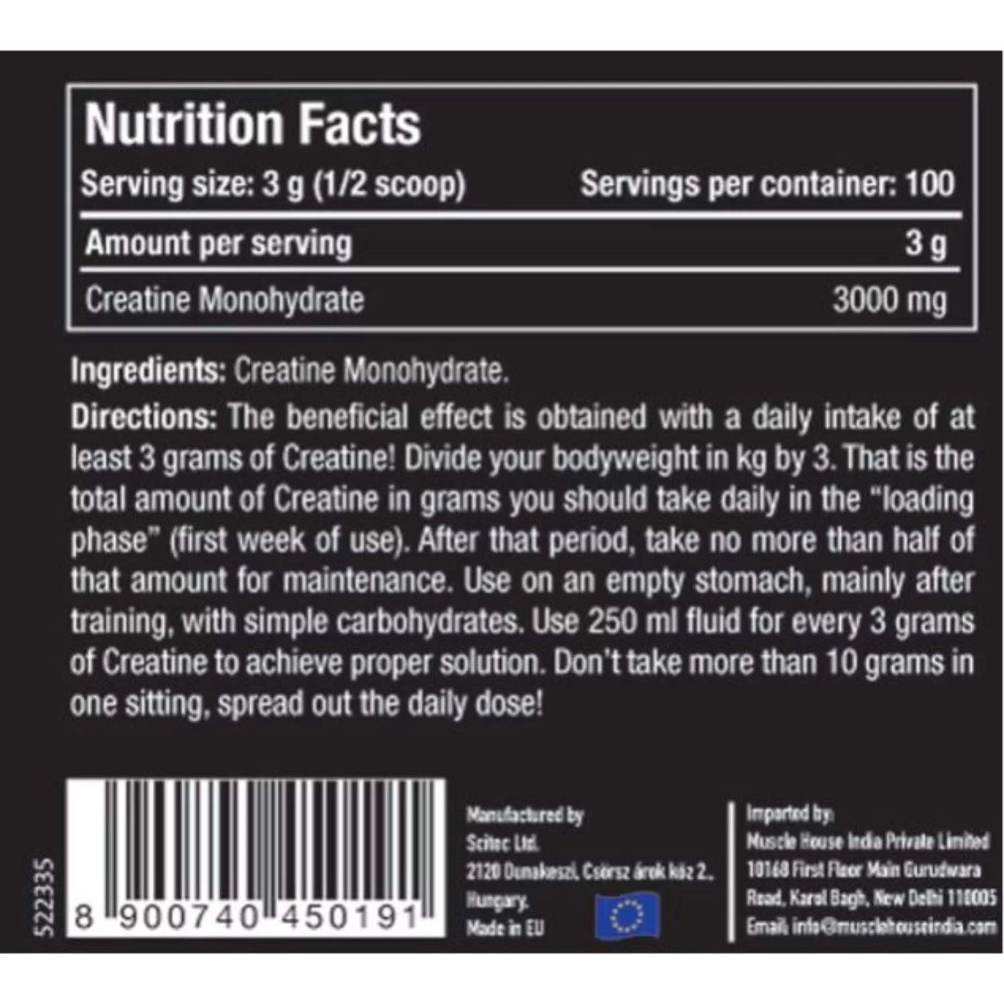 One Science Micronized Creatine Monohydrate Powder, 300gm, 100 servings