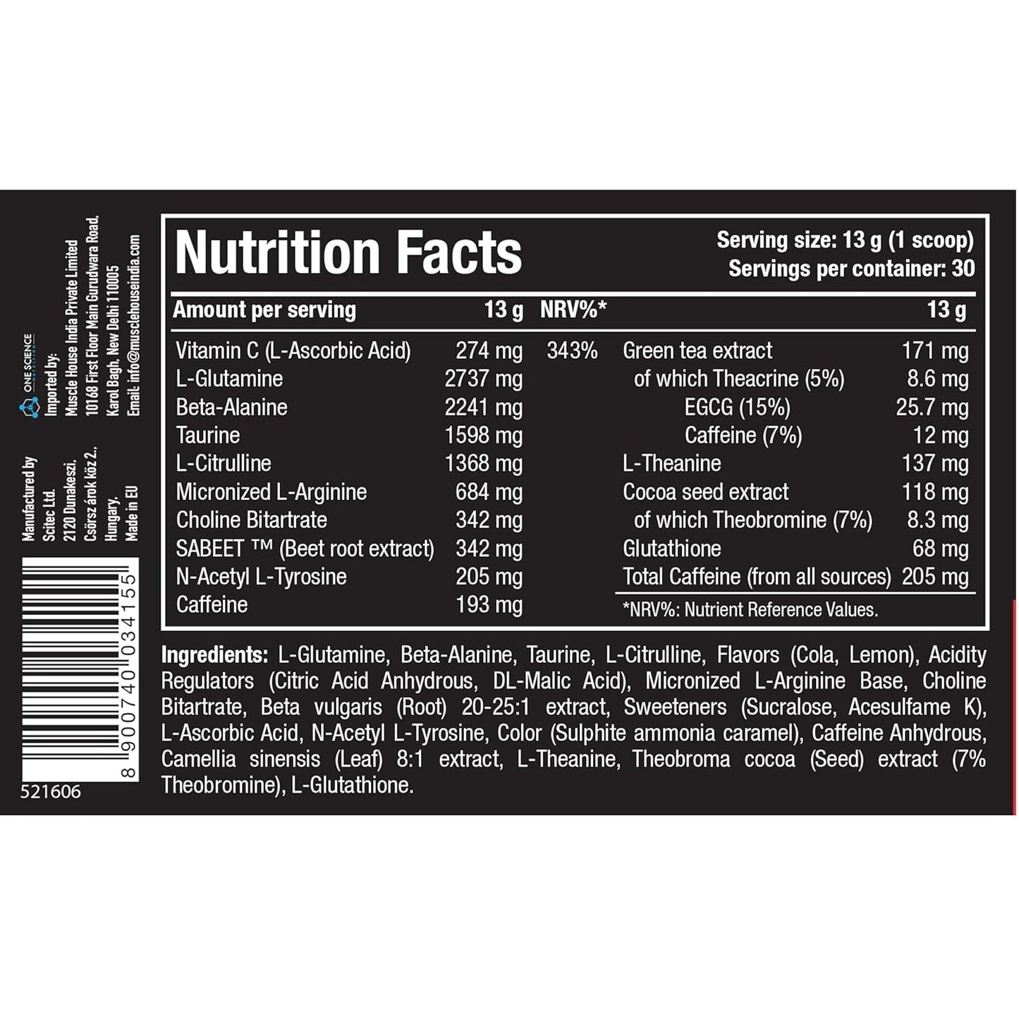 One Science Ghost Pre workout, 30 servings