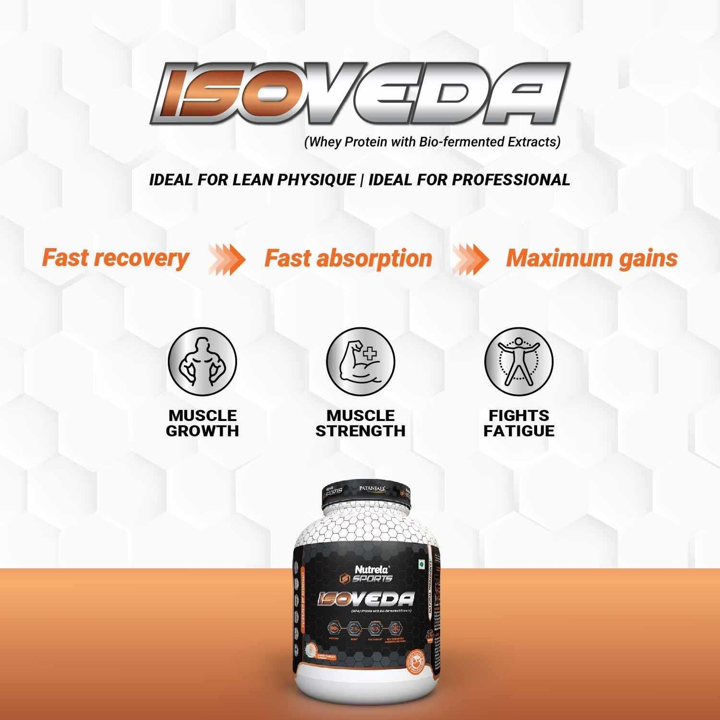 Patanjali Nutrela IsoVeda IsoPure Gold Whey Isolate Powder