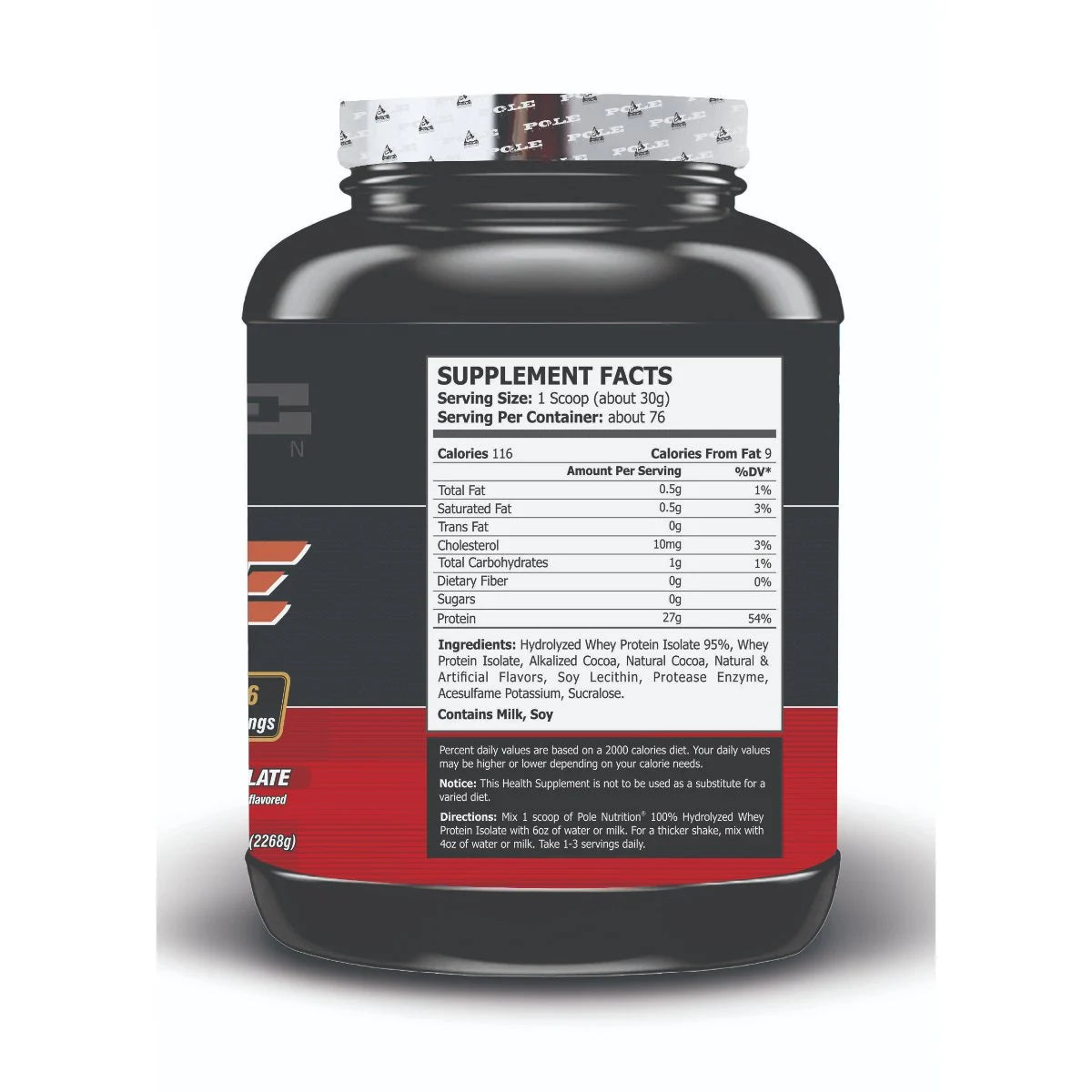 Pole Nutrition Isolate 100% Hydrolized Whey Protein, 5 lbs