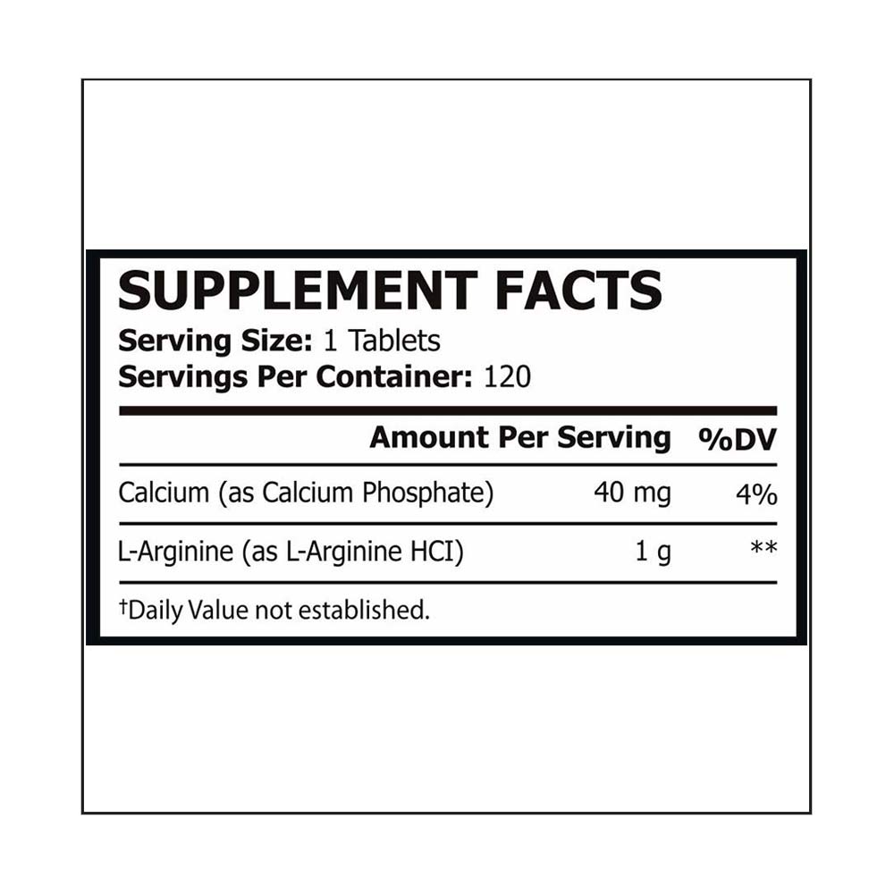 Pole Nutrition L-Arginine 1000mg 120 Tablets - Pole Nutrition -