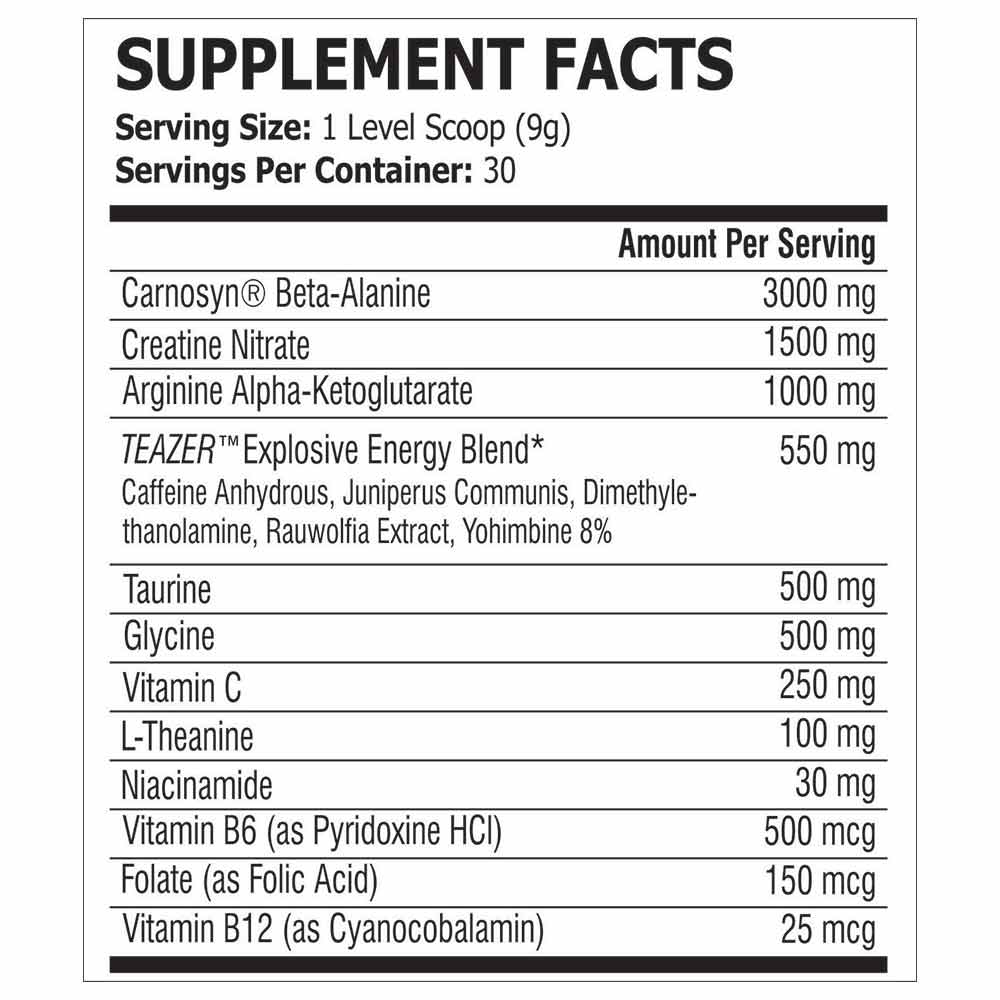 Pole Nutrition Teazer Pre Workout, 30 servings