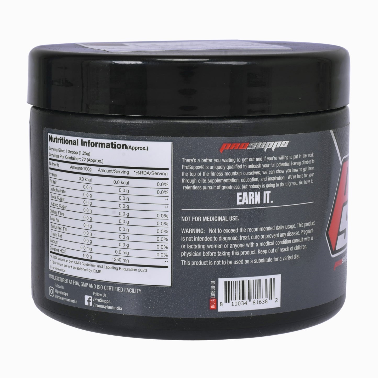 ProSupps Creatine HCL 90gm, 72 servings