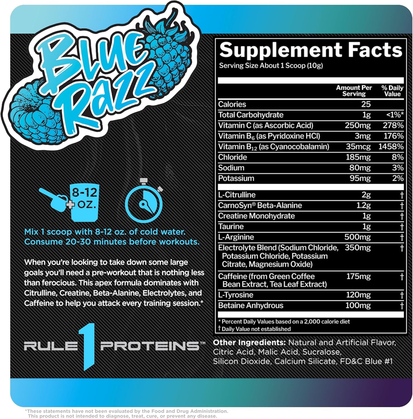 Rule1 R1 Roar Pre-Workout Powder, 30 servings