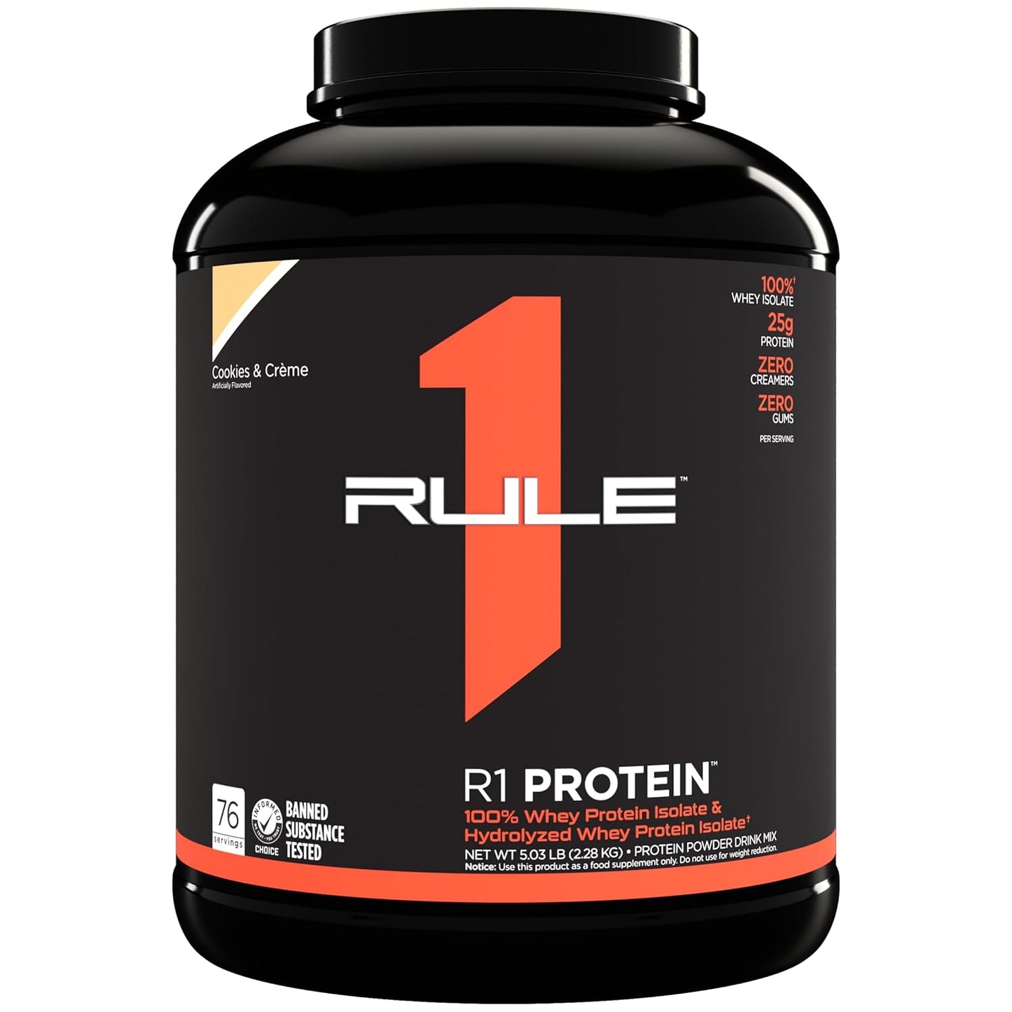 Rule1 R1 100% Whey Protein Isolate & Hydrolized Whey isolate 5lb