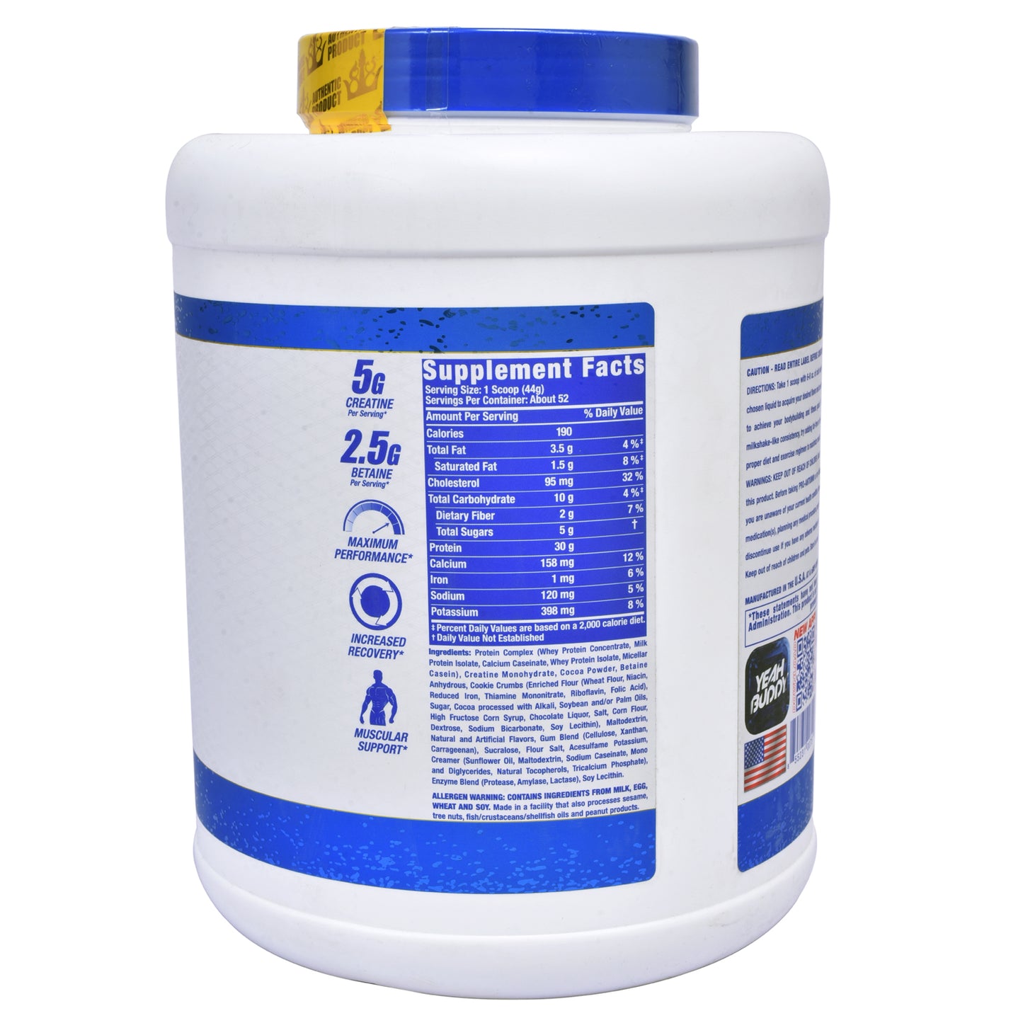 Ronnie Coleman Pro Antium Chocolate flavor supplement facts