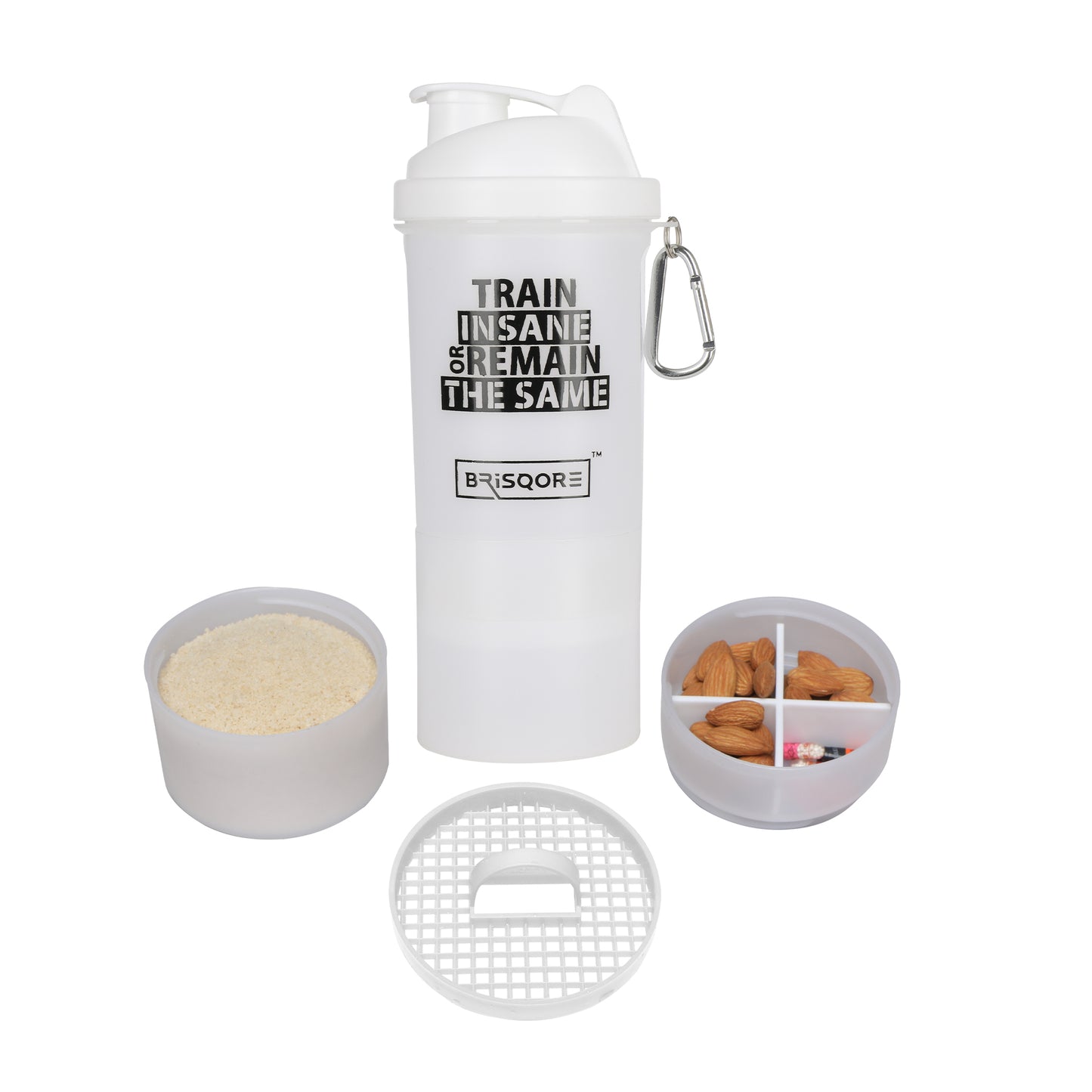 Nutrigize Protein Shaker bottle with 2 extra storage compartment (600 ml)