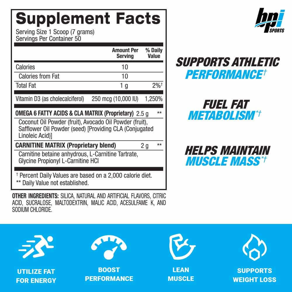 BPI Sports CLA + Carnitine | 50 Servings | Made in USA - BPI Sports -