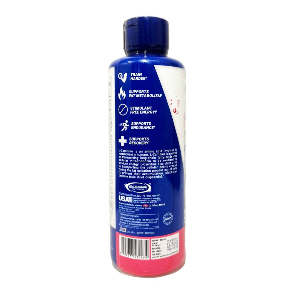 Gaspari Nutrition Liquid Carnitine 3200mg, 30 servings - Gaspari - Gasp_LCarni_BluRasp