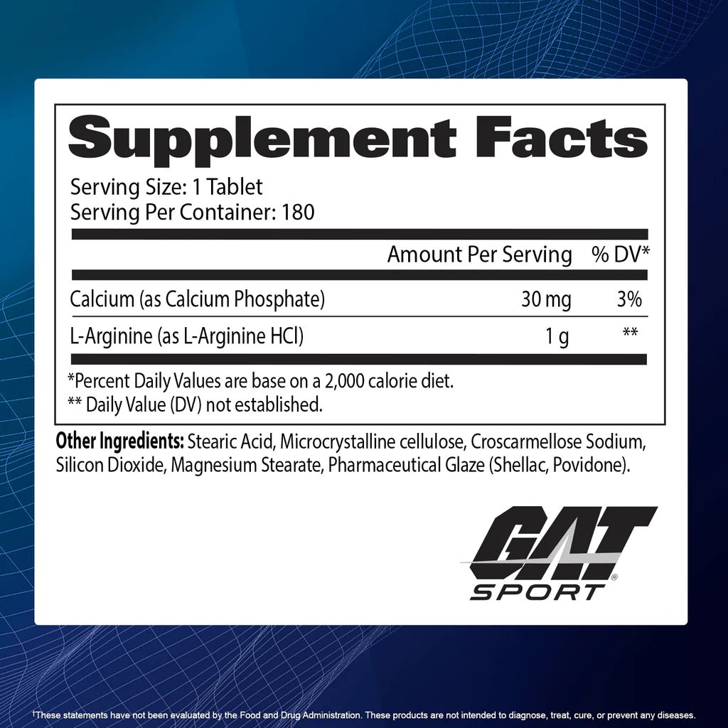 GAT L-Arginine 180 Tablets - GAT - GAT_Arginine_180