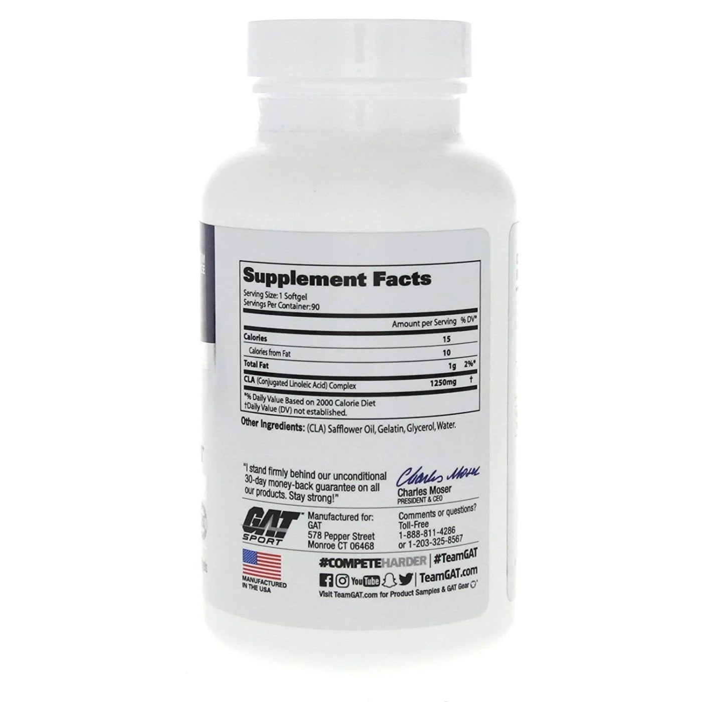 GAT CLA 1250, 90 Softgels - GAT - GAT_CLA_90