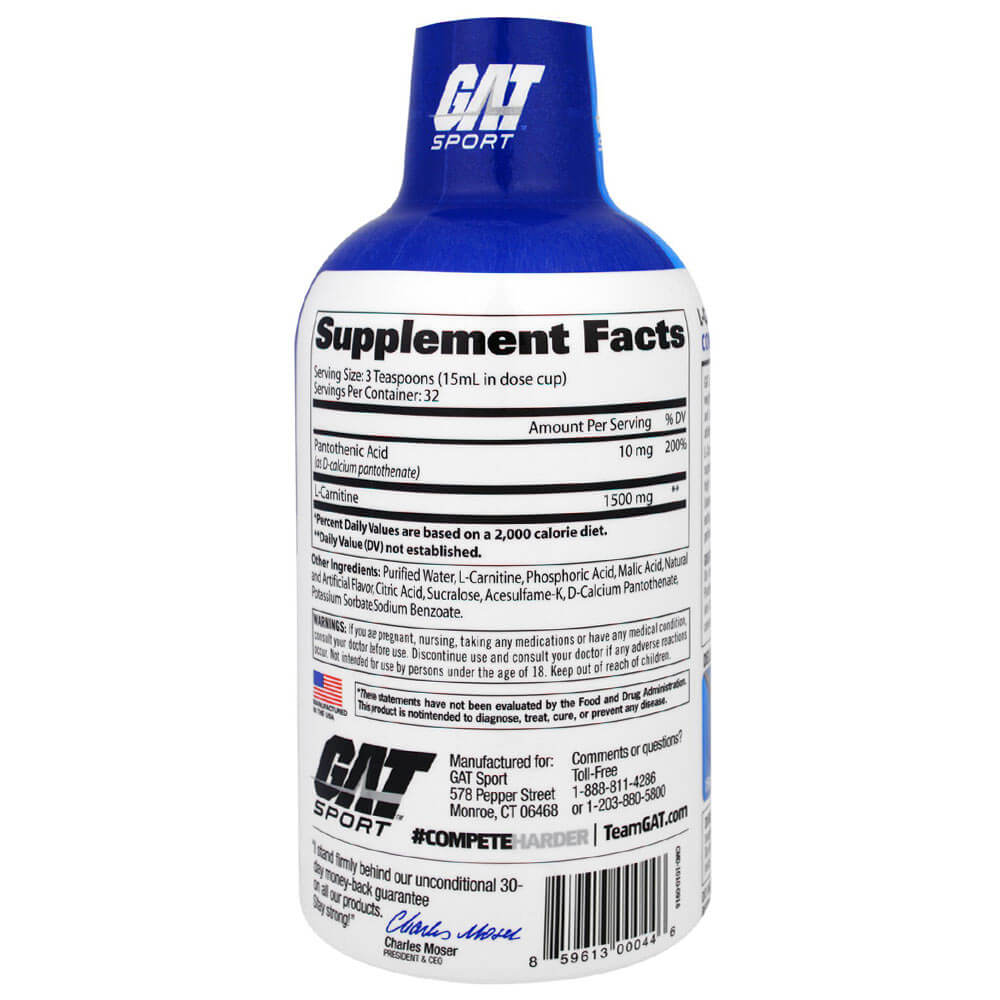 GAT L-Carnitine Liquid, 473ml - GAT -