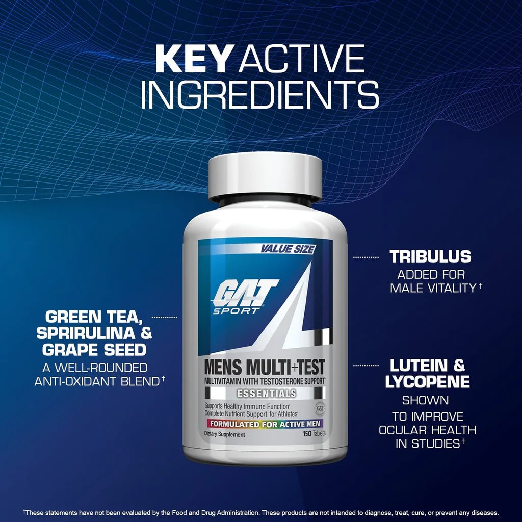 GAT Mens Multi+Test 150 Tablets Supplement Facts