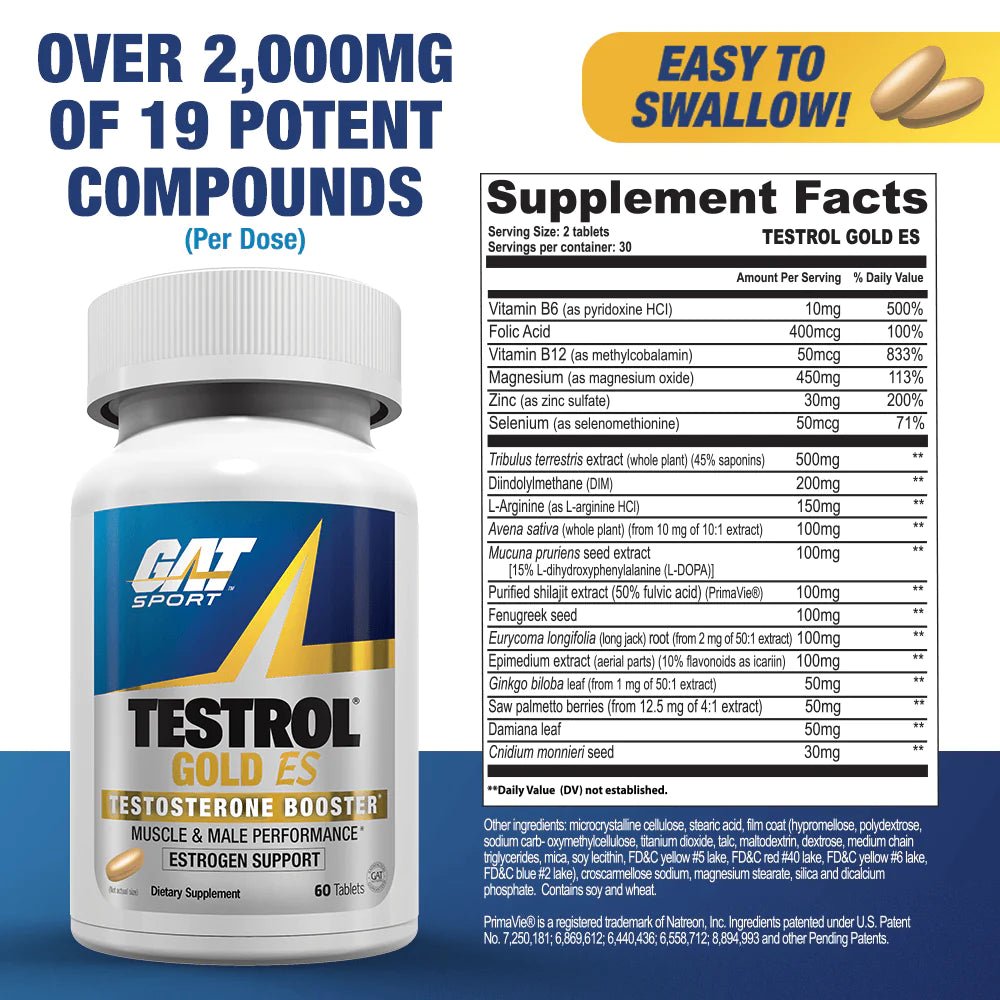 GAT Testrol Gold ES, 60 count - GAT - GAT_Testo_60