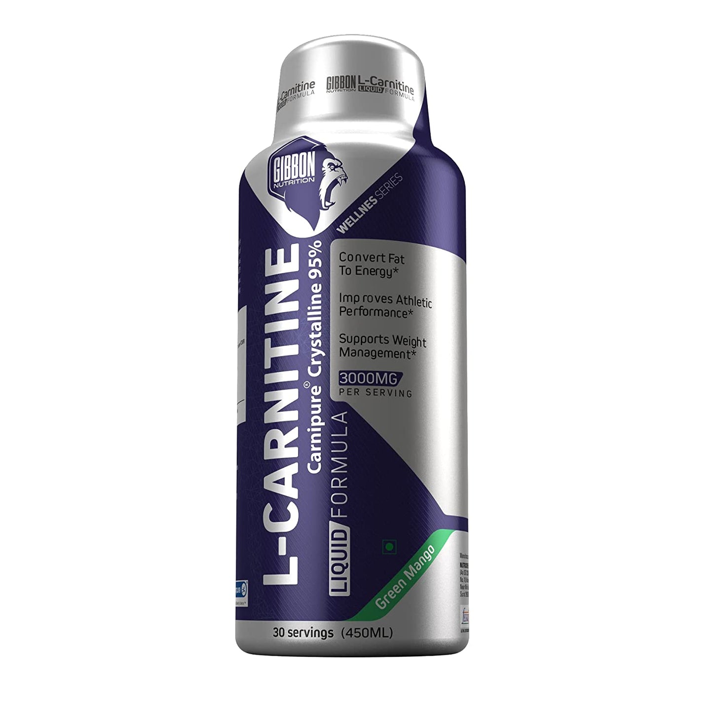Gibbon Nutrition L Carnitine, Liquid Formula, 3000 mg per Serving, 30 servings
