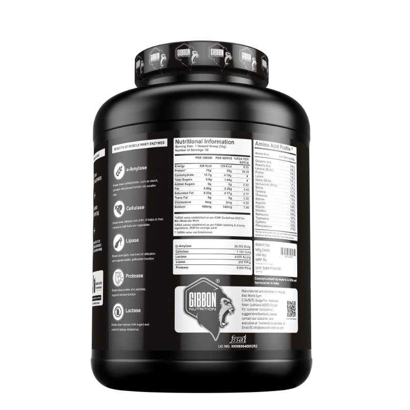 Gibbon Nutrition Muscle Whey Protein Powder 2kg - Gibbon Nutrition -