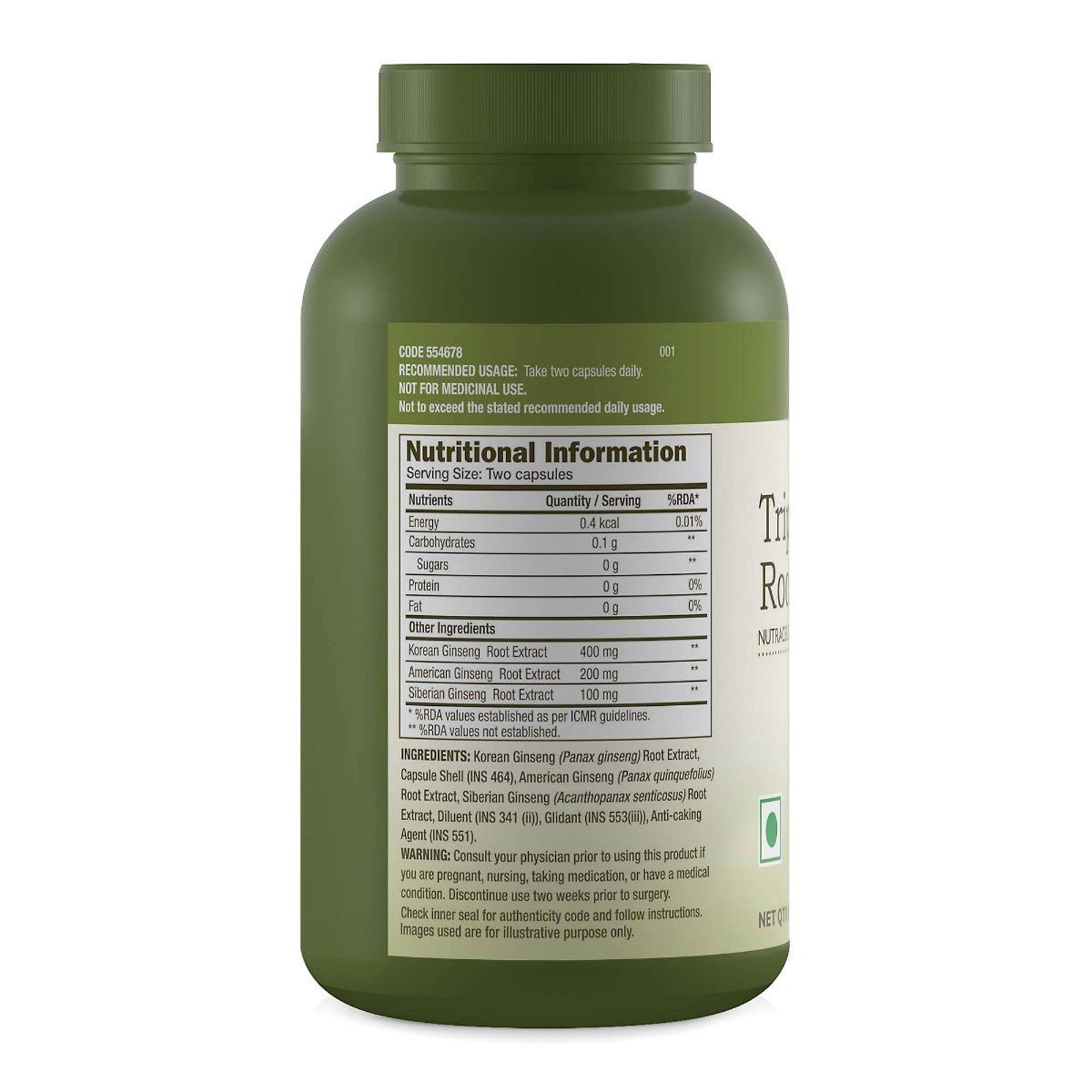 GNC Herbal Plus Triple Ginseng Root 90 Capsules - GNC -