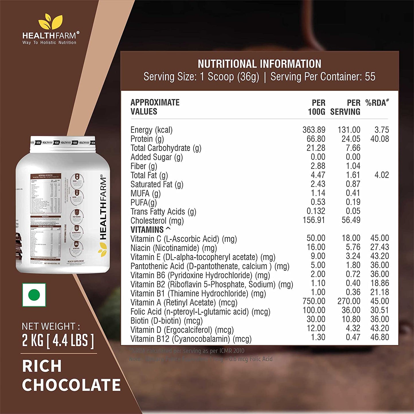 HEALTHFARM Whey protein plus with added vitamins - Healthfarm -