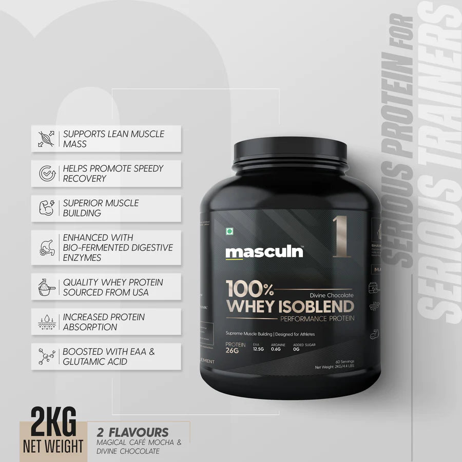 Masculn ISO-BLEND Whey Protein Supplement For Men & Women - Masculn -