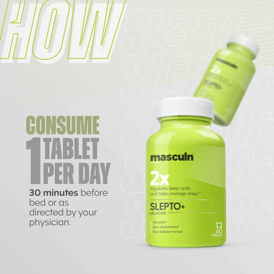Masculn Slepto Plus Promotes Healthy Sleep Cycle, 60 Tablets - Masculn -