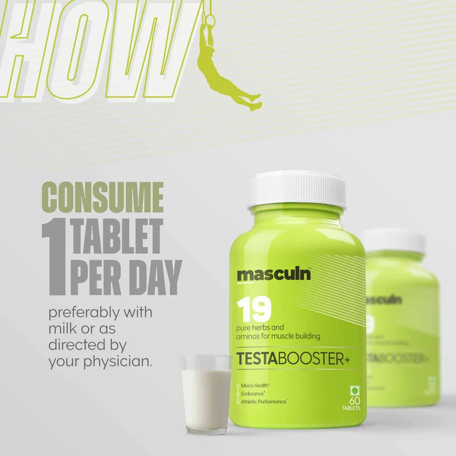 Masculn Testosterone Booster Supplement To Enhance Stamina For Men | 60 Tablets - Masculn -